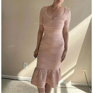 bebe Blush Textured Midi Dress